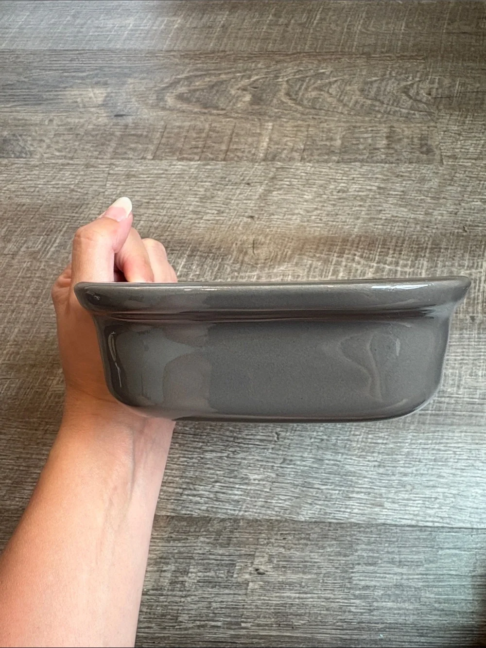 Pampered Chef Stoneware Gray Rectangle Baker 1421 Rectangle Small 6x9”